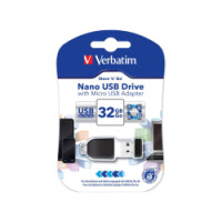 USB Memorija 32GB + OTG microUSB adapter,  USB2.0 Nano Store'n'Go 